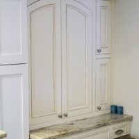 Painted Glaze vanity with inset doors with applied molding (6)